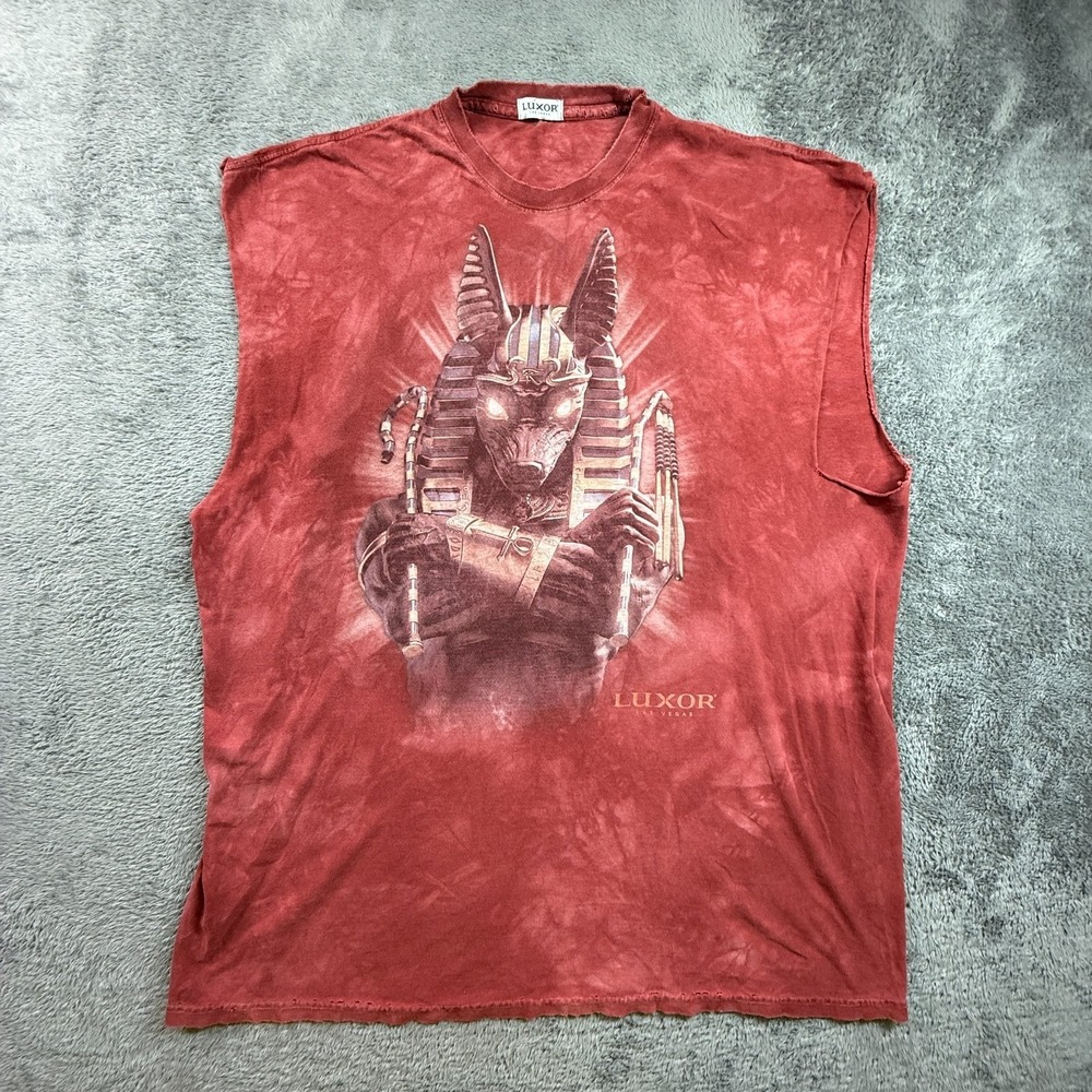 LUXOR Las Vegas Mens 3XL Tank Top Tie Dye Red Pharaoh Graphic Sleeveless